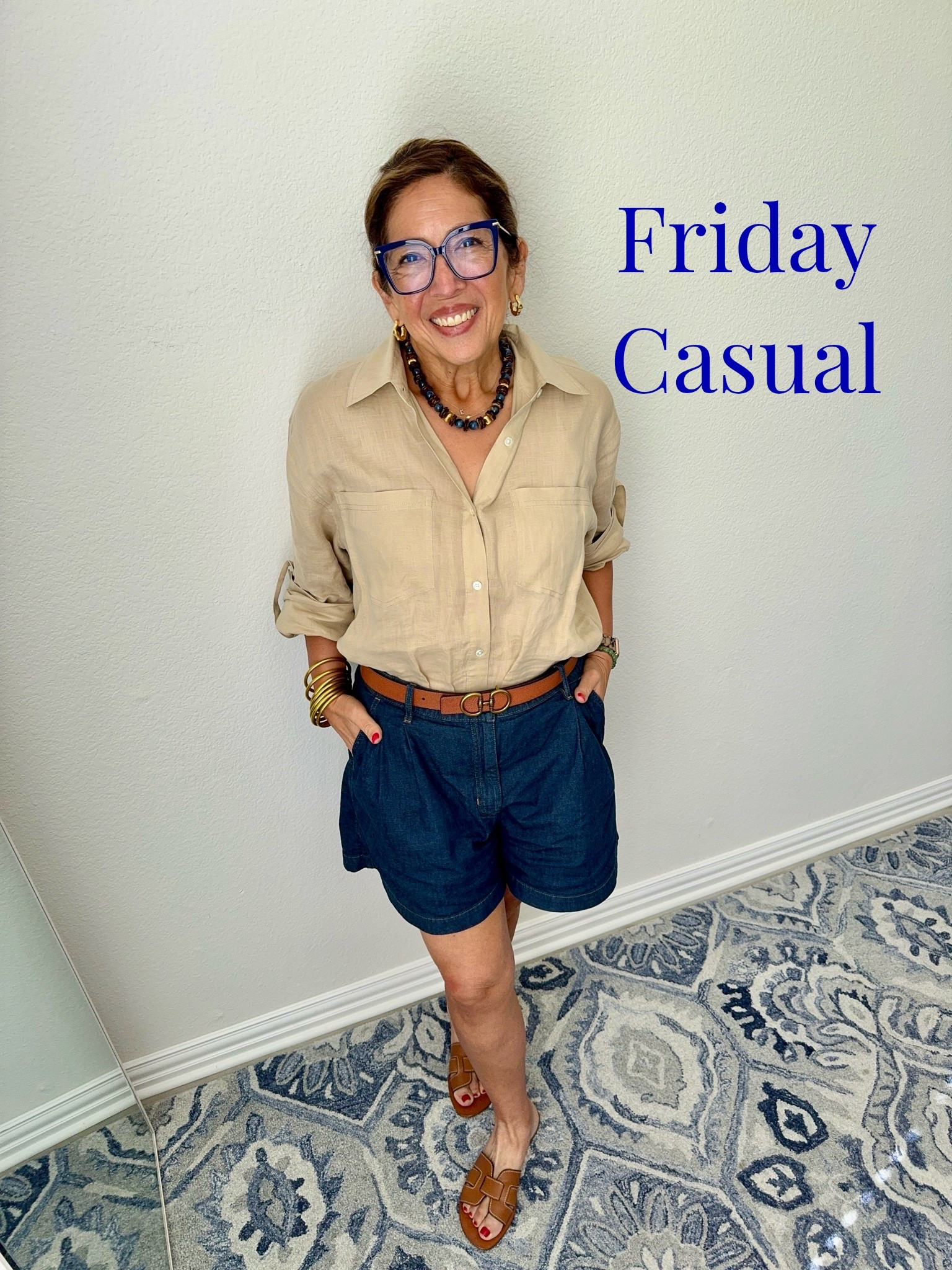 I have a couple of calls today and some errands to run as well as work to do so I want to feel and look put together and polished. The goal is always to be comfortable and confident in what I’m wearing. 
My look today is a mix of J.Crew shorts on sale and a vintage linen blouse from Veronica Beard. I’m going to link similar tops from Quince.  ￼￼

I’m Elisa, a Dallas based wardrobe stylist, consultant, founder of Turnkey Style, and author of The Style Advantage: I Say What HR Can’t. 

I work one on one with professionals as well as with leaders and corporate teams to build authentic executive presence that drives real ROI.

👉🏼 I’m also a mom of two grown boys, a wife, a post-menopausal woman in business, 5’4”, a size 12/14 on the bottom and L on top. 

🙋🏻‍♀️ I’ve been everything from a size 10–18+, which is why fit, function, and real life always come first.

#LTKgrwm #LTKOver40 #LTKSeasonal