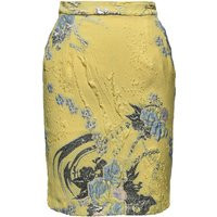 Size 4 Yellow Brocade Pencil Skirt Floral, Metallic Chains | Etsy (US)