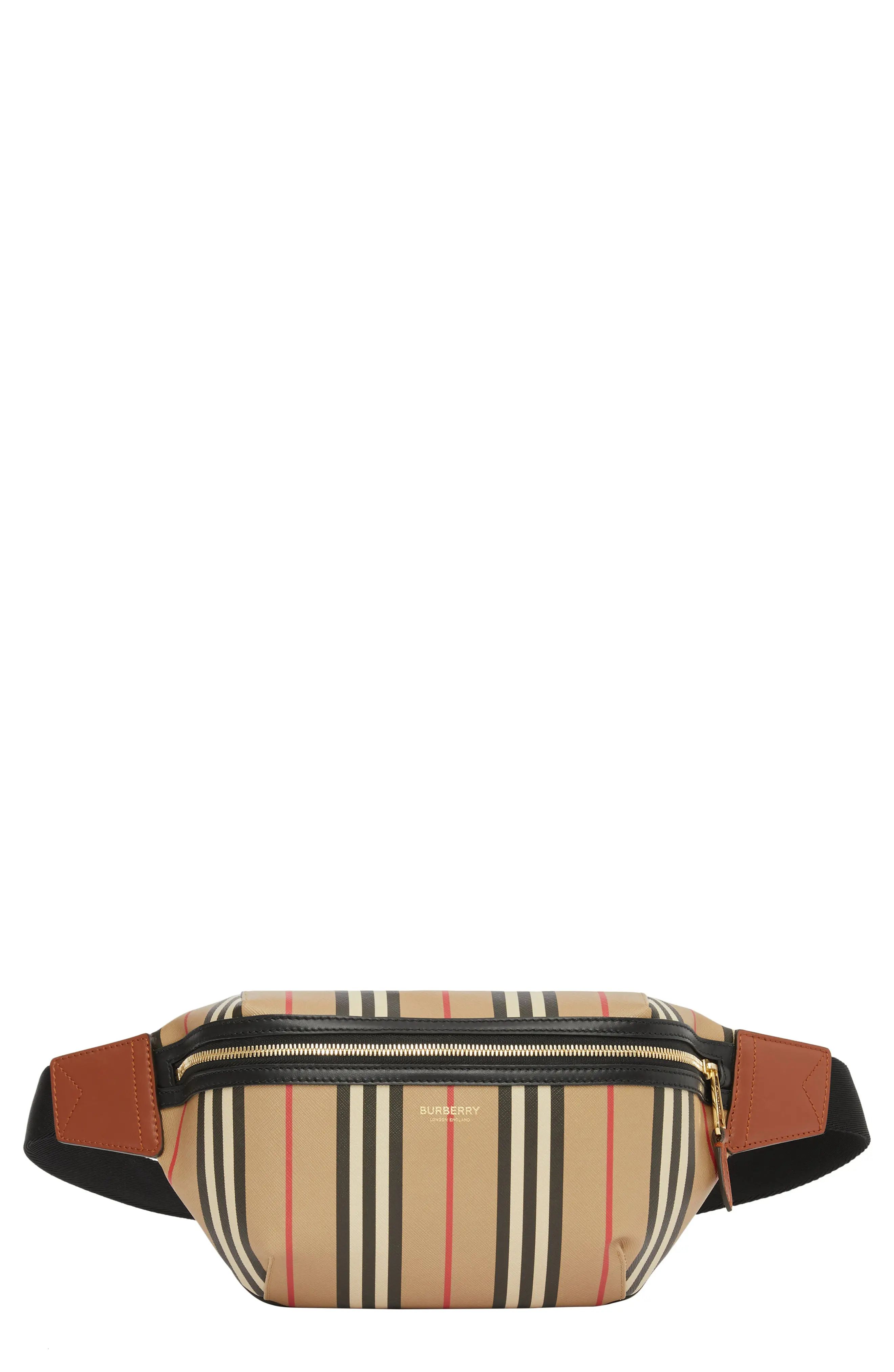 Burberry Medium Sonny Icon Stripe E-Canvas Belt Bag - Beige | Nordstrom