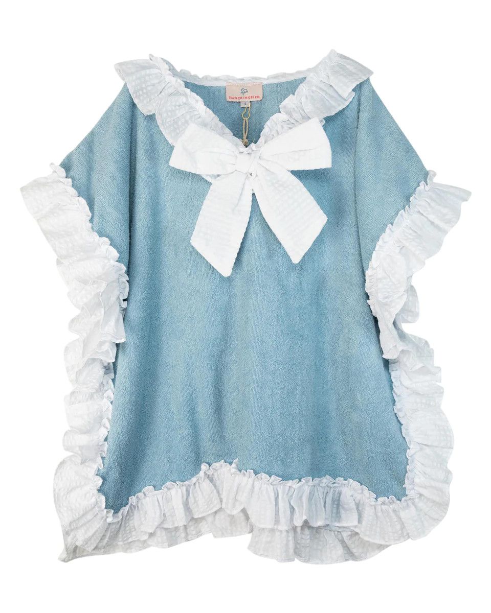 Baby Blue Terry Cover Up for Girl | Smockingbird Kids