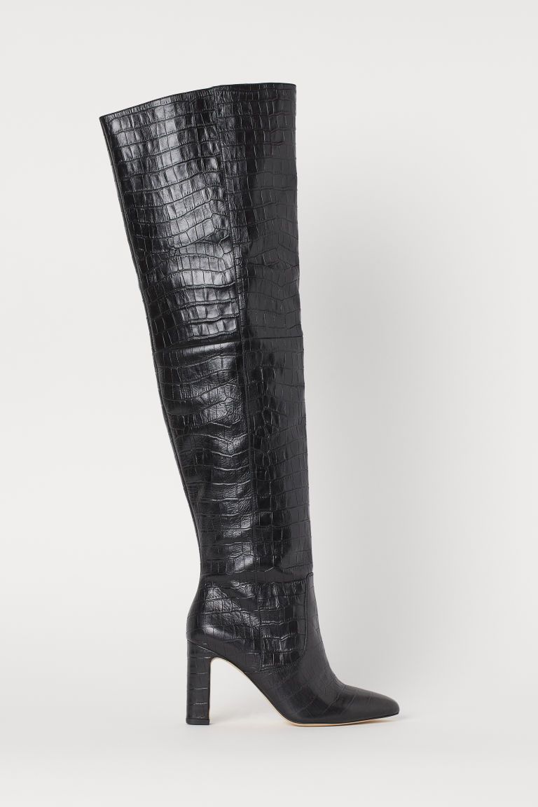 Leather thigh boots | H&M (UK, MY, IN, SG, PH, TW, HK)
