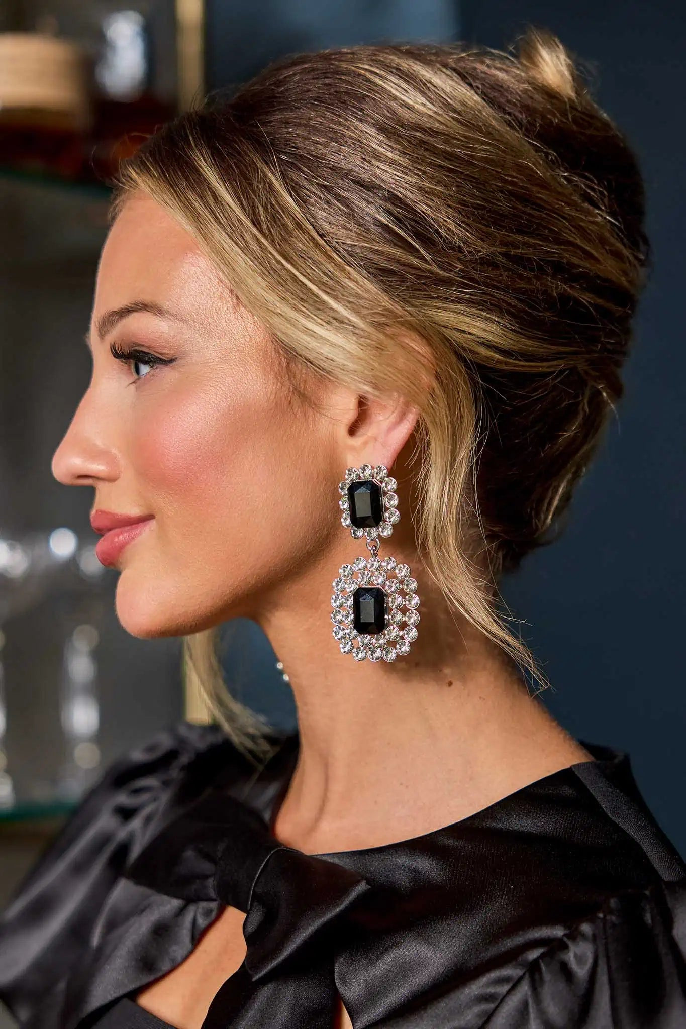 Aliyah Rhinestone Drop Earrings | Avara
