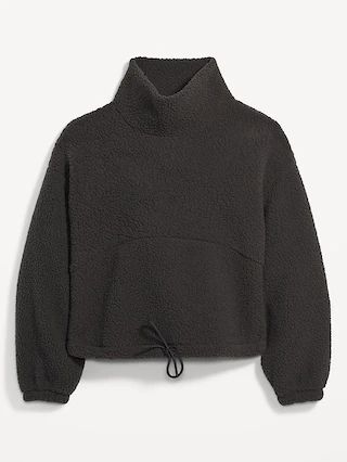 Cropped Sherpa Turtleneck Sweater for Women | Old Navy (US)