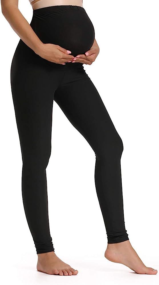 Foucome Women’s Maternity Leggings Over The Belly Pregnancy Active Workout Yoga Tights Pants | Amazon (US)