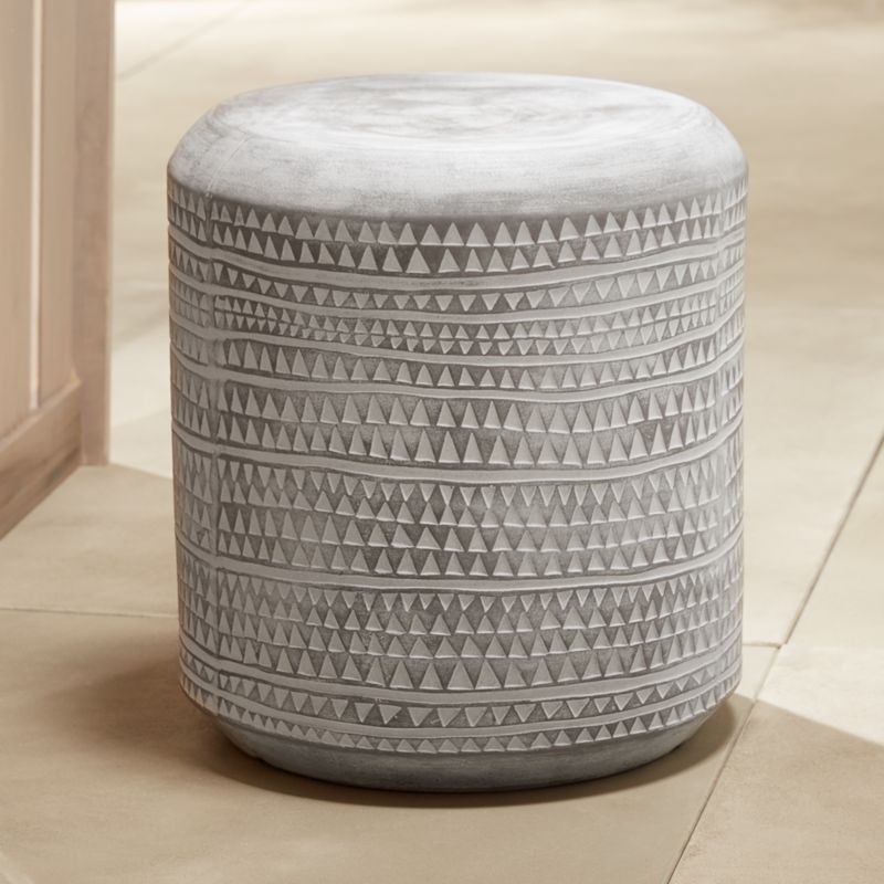 Grey Embossed Stool/Side Table + Reviews | CB2 | CB2