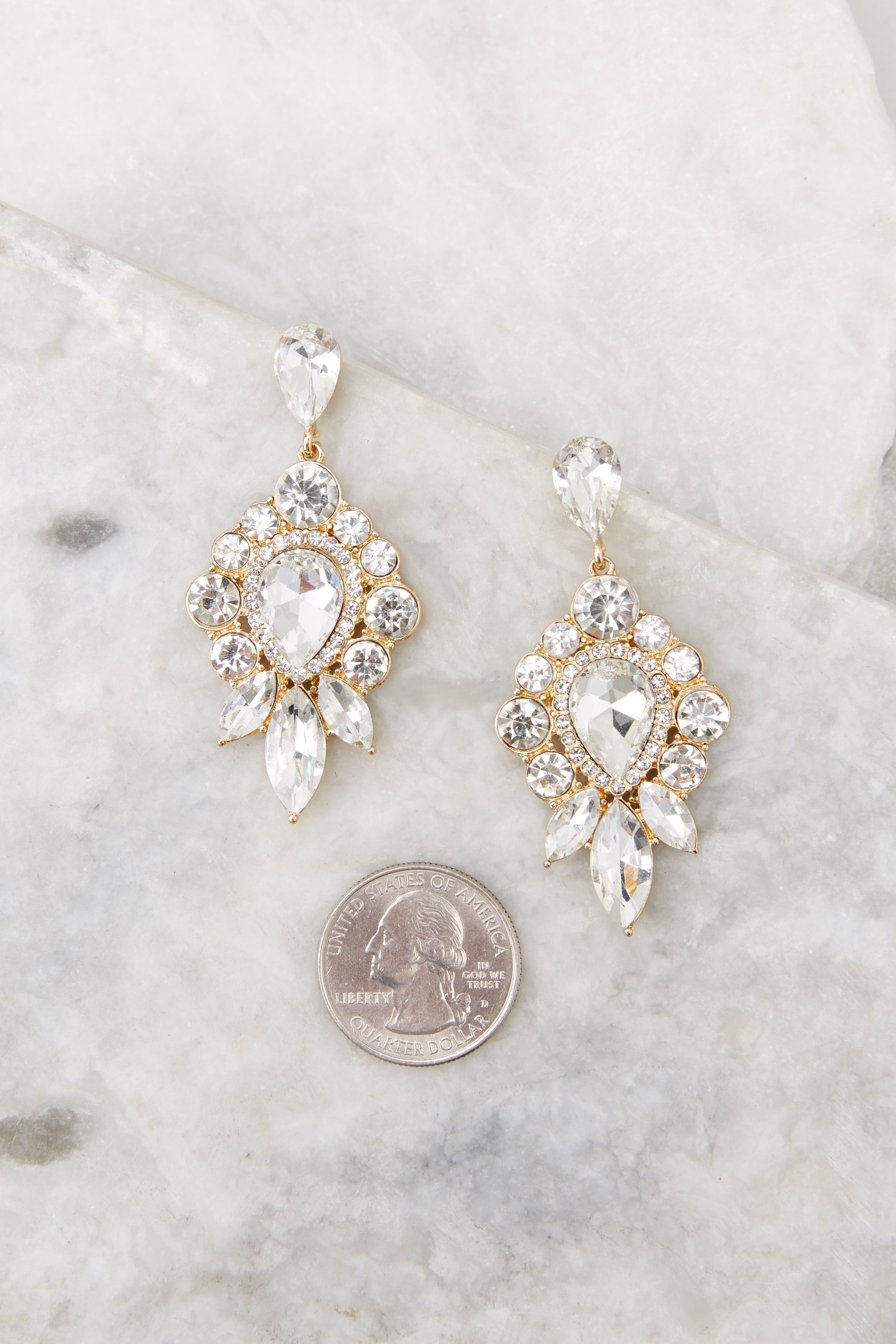 Lead With Confidence Gold Earrings | Red Dress 