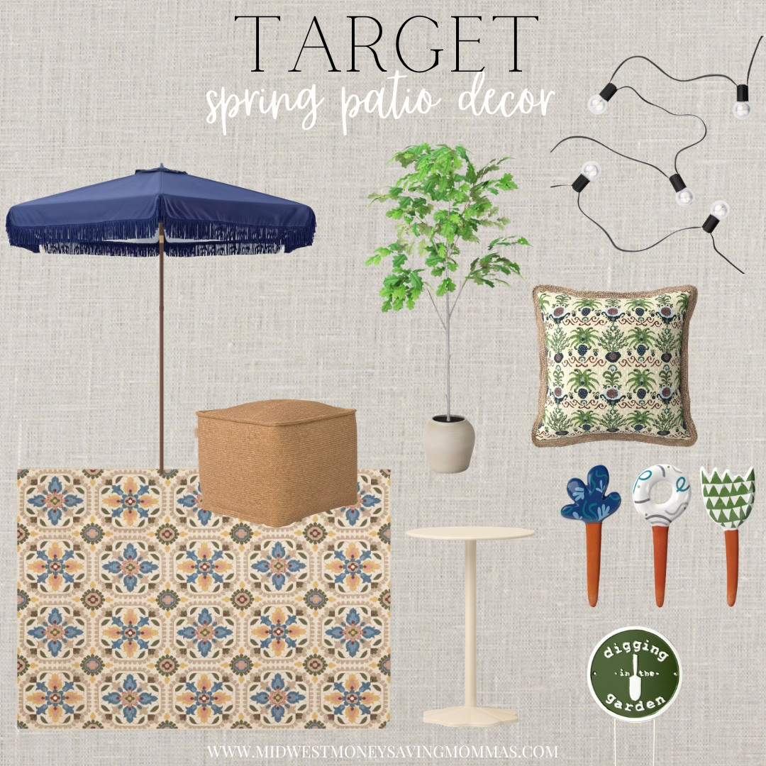 Spring patio decor 

Target home decor  spring home decor  outdoor decor  area rug  throw pillows string lights  faux plants  garden decor  umbrella 

#LTKSeasonal #LTKHome #LTKmomlife