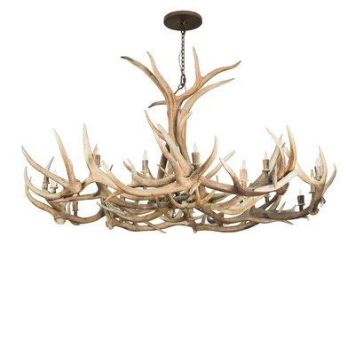 84" Wide Antlers Elk & Mule Deer 18 Light Chandelier | Wayfair North America
