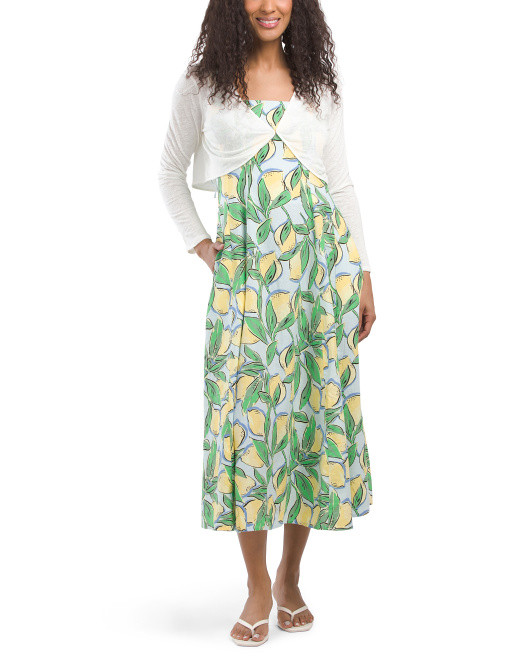 Linen Blend Shrug Dress Set | TJ Maxx