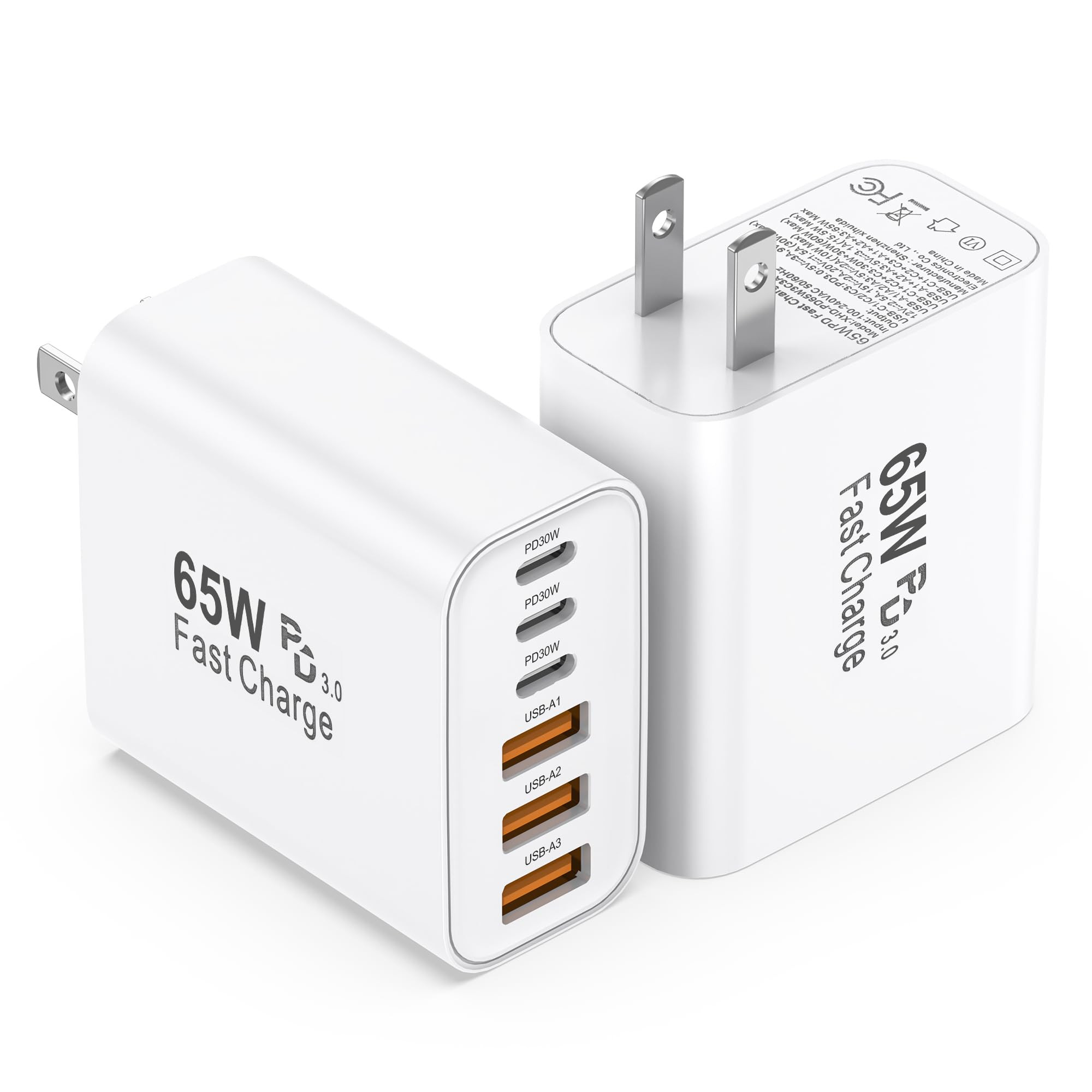USB C Charging Blocks, 65W USBC Wall Fast Charger Block, Type C iPhone USB C Charger Fast Charging Brick, 6-Port Multiport Charger Plug Power Adapter for iPhone 17/16/15/14/Pro Max, GalaxyS25 26,iPad | Amazon (US)