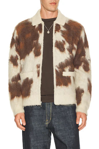 Obey Cow Pattern Zip Sweater in Brown. - size M | Revolve Clothing (Global)