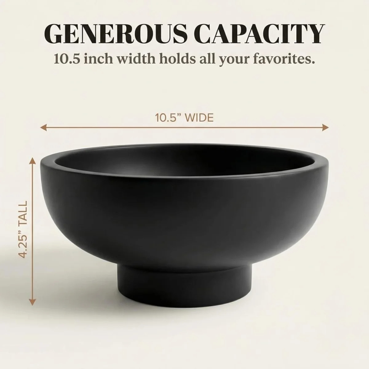 Concrete Black Decorative Bowl For Home Decor - Black Fruit Bowl - Modern Pedestal Coffee Table B... | Wayfair North America