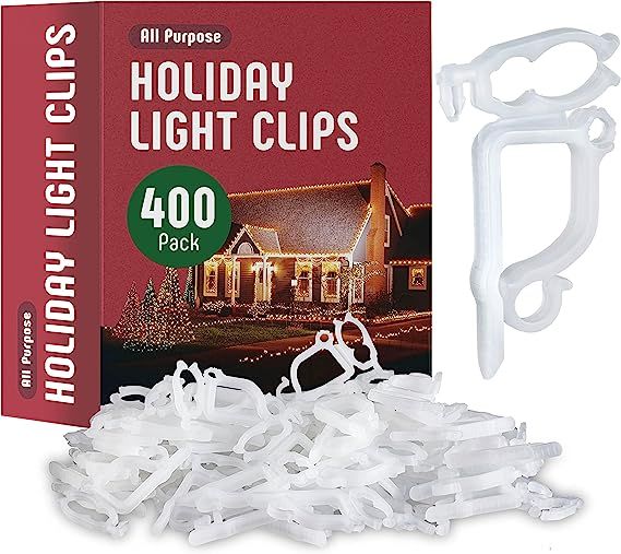 All-Purpose Holiday Light Clips [Set of 400] Christmas Light Clips, Outdoor Light Clips - Mount t... | Amazon (US)