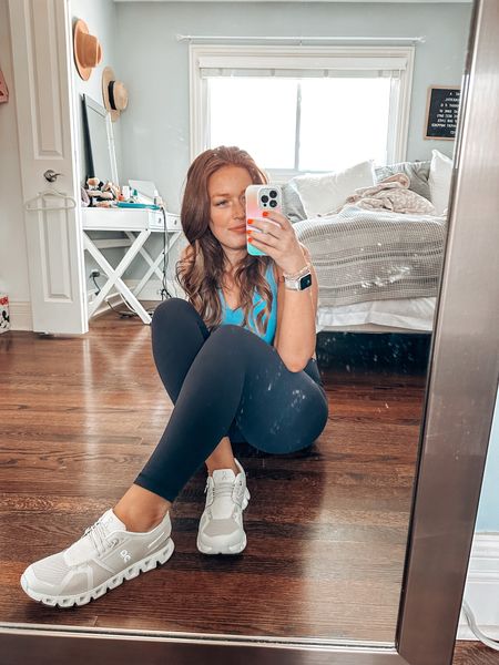 On cloud 5 sneakers
Wearing a size 9. Run TTS. 
Color I’m wearing is “pearl” but comes in lots of color combos & with 2 different styles of laces. I like these because they’re easy to put on since I don’t have to tie them 🤭

on cloud // running shoes // sneakers // mom outfit // everyday look

#LTKFitness #LTKxAnthro #LTKshoecrush