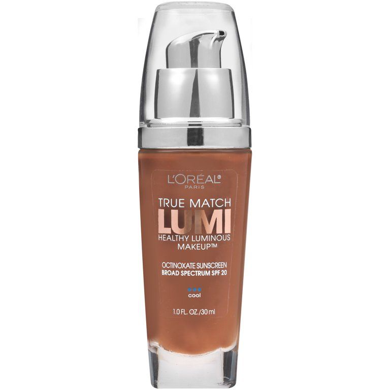 L'Oreal Paris True Match Lumi Healthy Luminous Makeup Medium Coverage, C7-8 Nut Brown/Cocoa, 1 fl... | Walmart (US)