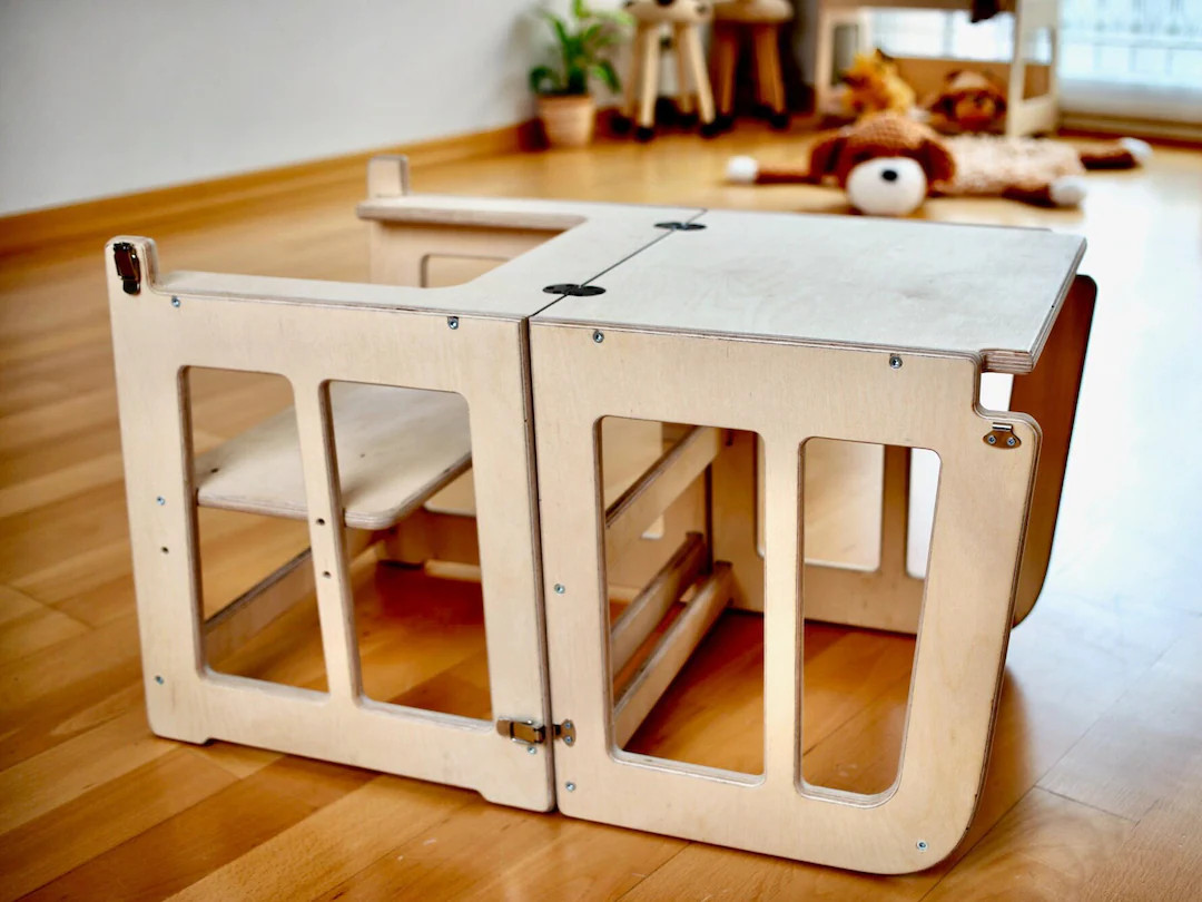 2in1 Montessori Learning Stool, Toddler Helper Tower, Convertible Step Stool Desk, Kids Furniture... | Etsy (US)