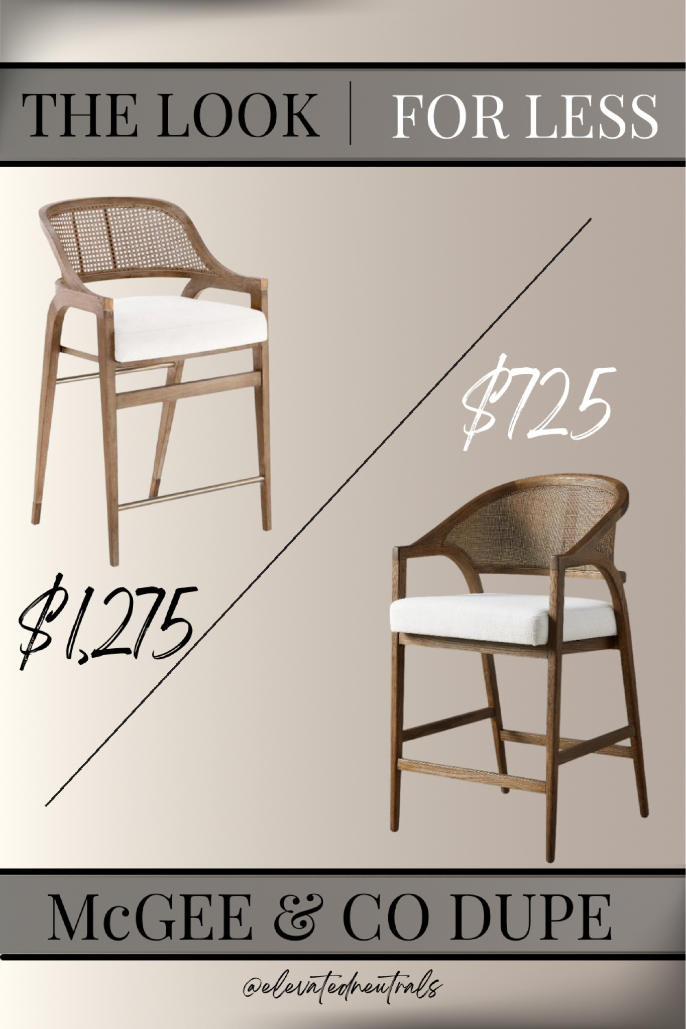 Two big brands… one huge price gap!
Surprisingly, the Jensen Counter Stool by McGee & Co costs more than the Aimee Counter Stool by Arhaus! Make it make sense!

Whether your style is mid-century-modern, farmhouse, traditional or transitional, a little rustic or contemporary - you can’t deny the craftsmanship of these dining stools.

Please note: There is a difference in height of counter & bar stools. Most of the options I am providing are counter height, and most of them have bar height availability. Please measure the height of your table top before ordering!

To view my entire collection of affordable and high-end dining chairs, be sure to check out the product tab in my LTK shop and visit my product set called ‘Dining Stools’

Be sure to follow @elevatedneutrals on IG, FB & Pinterest for more home inspiration!

#LTKHome