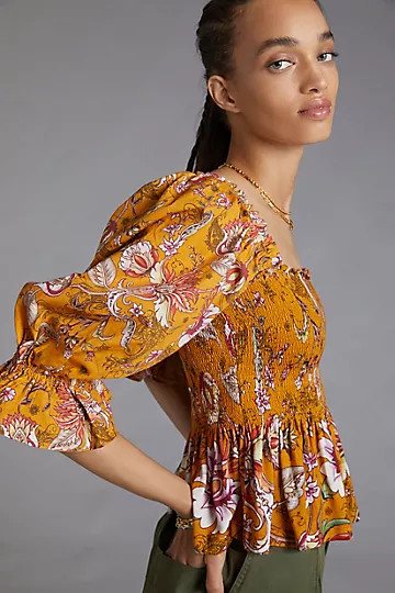 Smocked Sweetheart Blouse | Anthropologie (US)