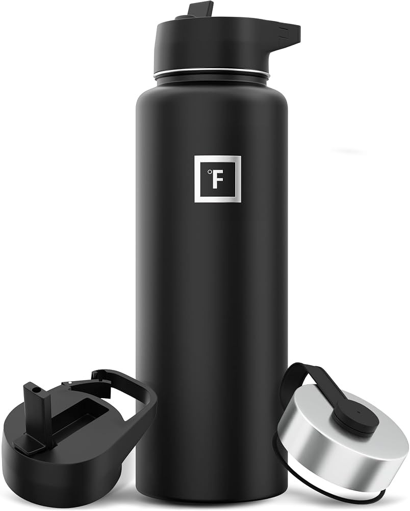 IRON °FLASK Camping & Hiking Hydration Flask, Wide Mouth, 3 Straw Lids, Stainless Steel Outdoor ... | Amazon (US)