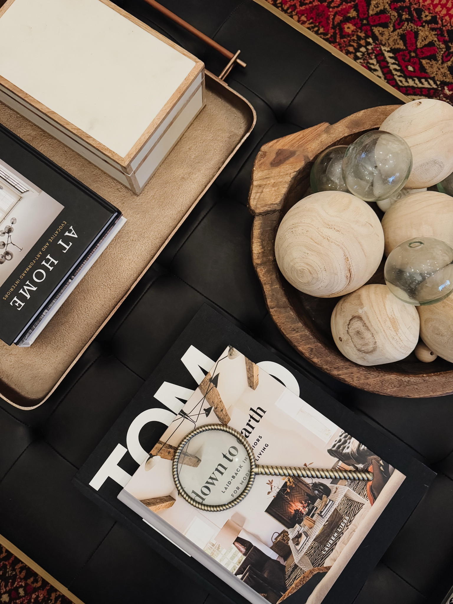 Leather coffee table styled 

#leathercoffeetable #coffeetablebooks #tray 

#LTKStyleTip #LTKFindsUnder100 #LTKHome
