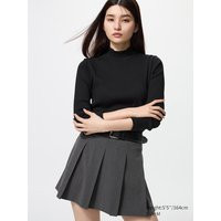 Uniqlo - Ribbed High Neck T-shirt (long Sleeve) - Black | UNIQLO (UK)