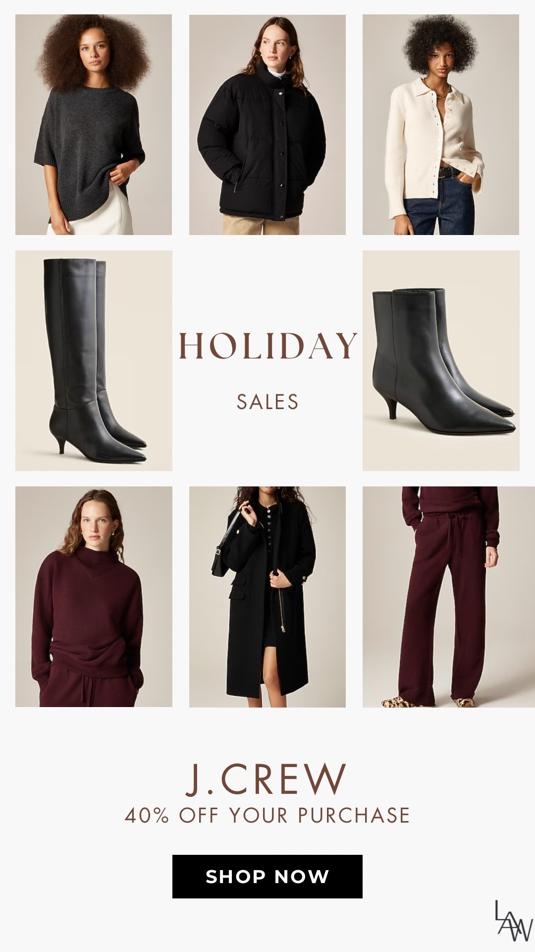 J.Crew Sale 40% Off Purchase 

#LTKGiftGuide #LTKHoliday #LTKSaleAlert