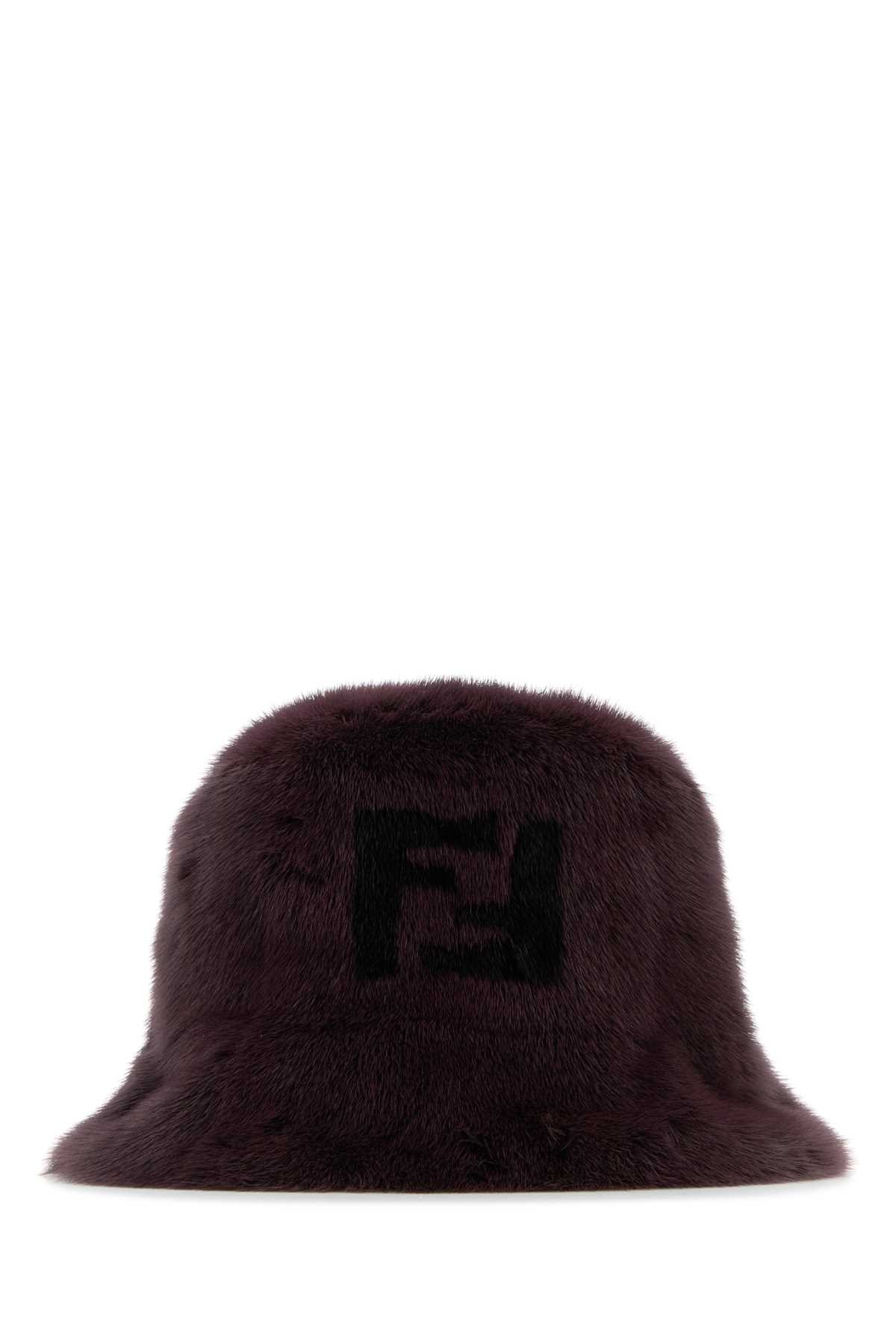 Fendi Burgundy Mink Bucket Hat | Italist.com US