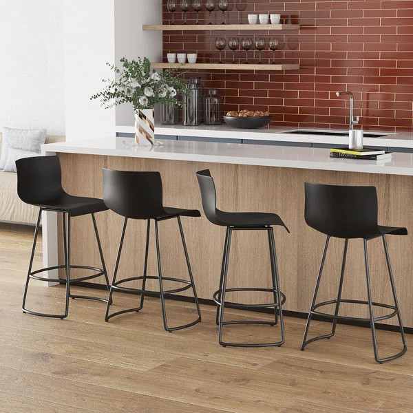 Cleek Swivel Counter Stool with Metal Frame | Wayfair North America