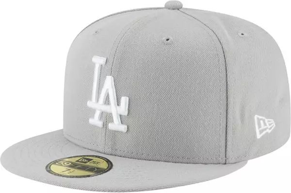 New Era Men's Los Angeles Dodgers 59Fifty Basic Grey Fitted Hat | Dick's Sporting Goods | Dick's Sporting Goods