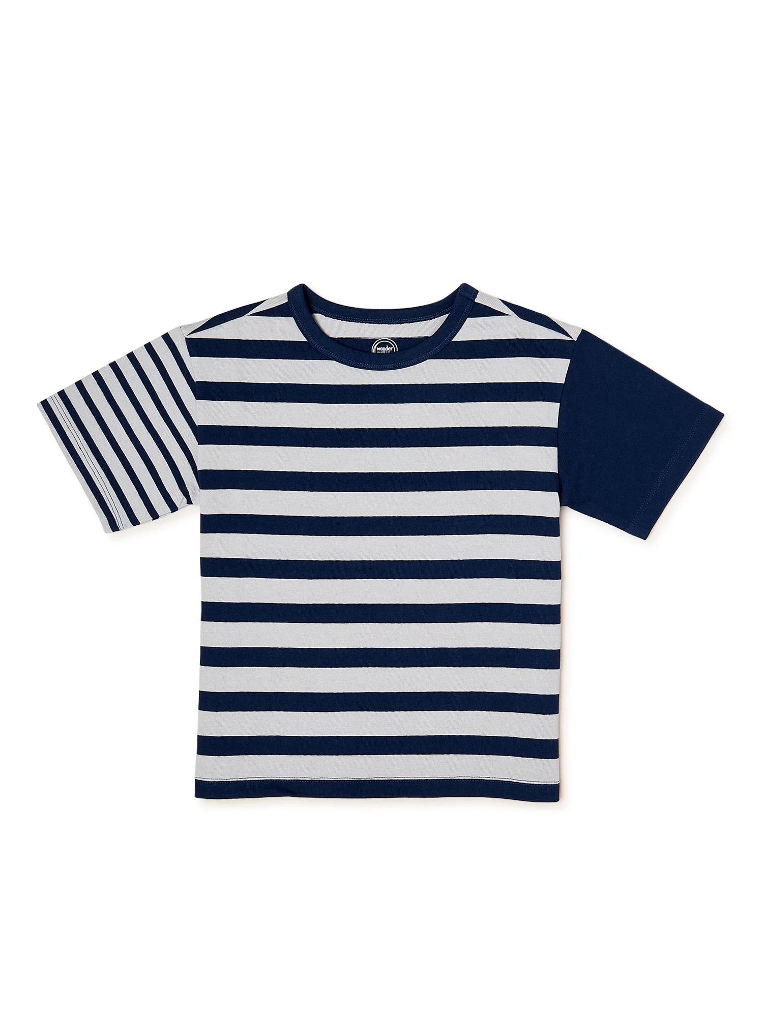 Wonder Nation Boys Oversized Striped T-Shirt, Sizes 4-18 | Walmart (US)