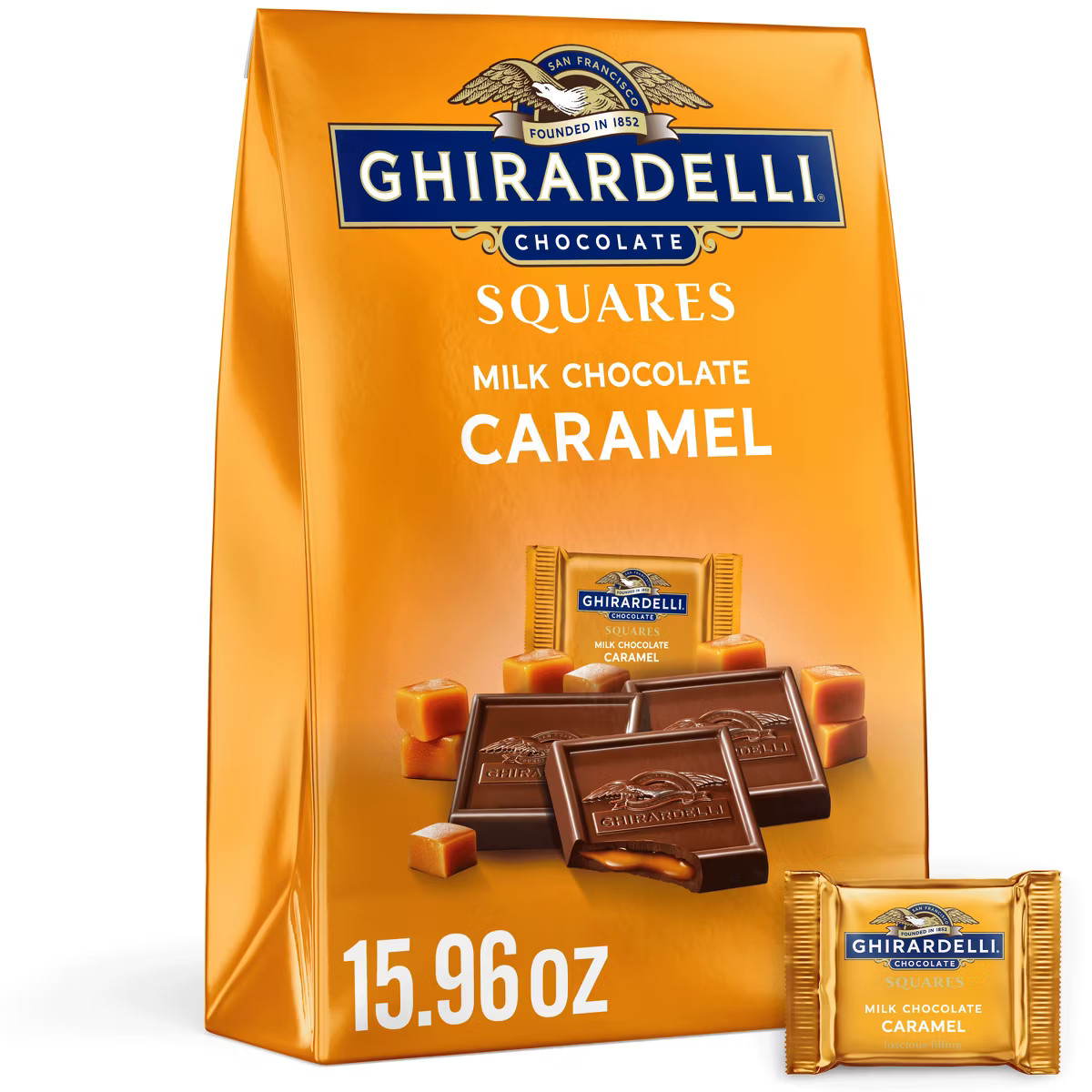 Ghirardelli Milk Chocolate Candy SQUARES with Caramel Filling - 15.96oz | Target