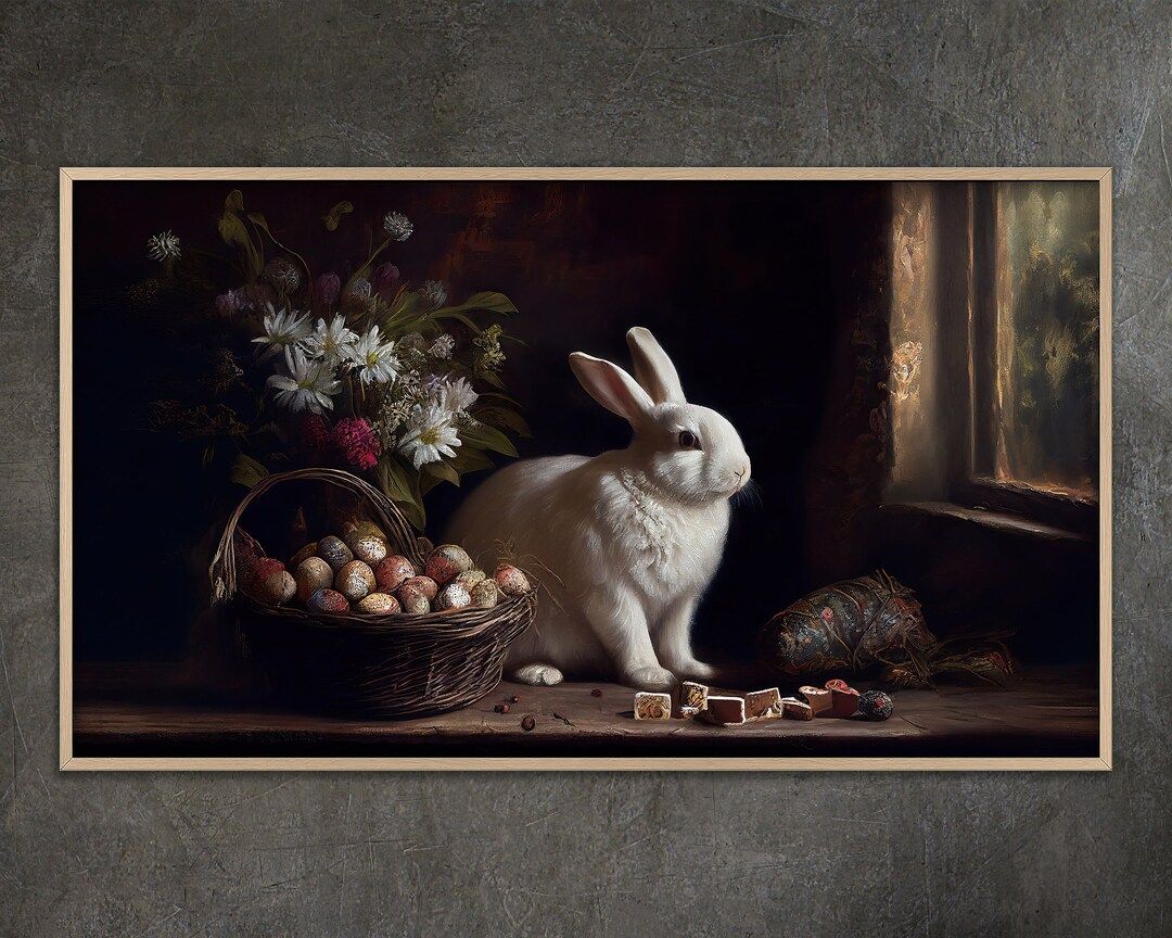 Samsung Frame TV Art Easter Bunny and Easter Egg Floral - Etsy | Etsy (US)