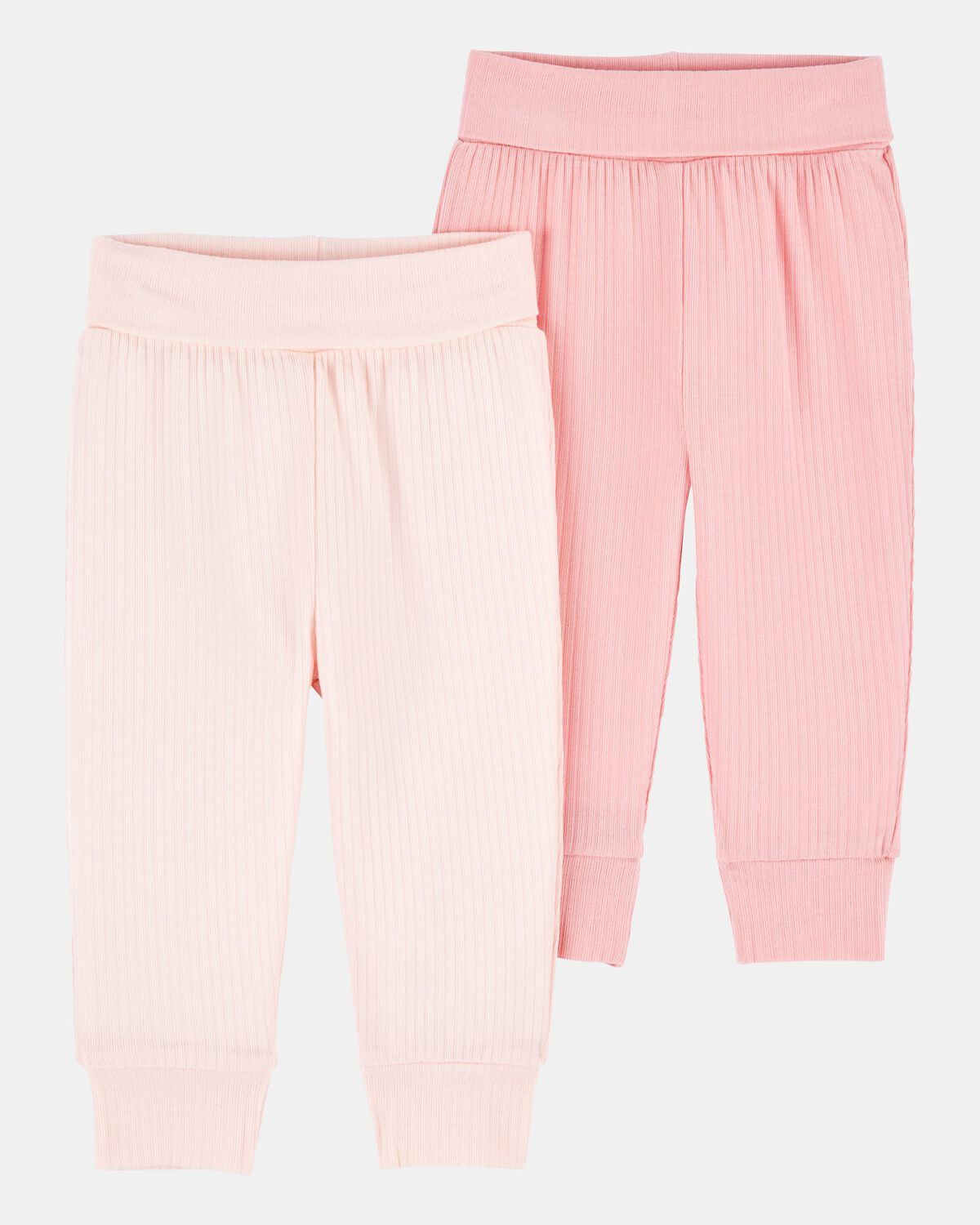 Baby Girl 2-Pack PurelySoft Pull-On Pants - Pink | Carter's Inc