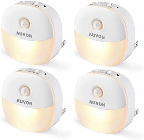 AUVON Plug-in LED Motion Sensor Night Light, Mini Warm White LED Nightlight with Dusk to Dawn Motion | Amazon (US)