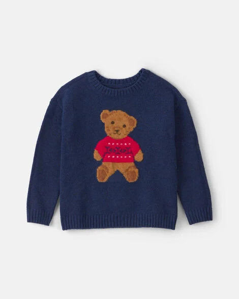Toddler Boy Bear Sweater - Navy Blue | Carter's Inc