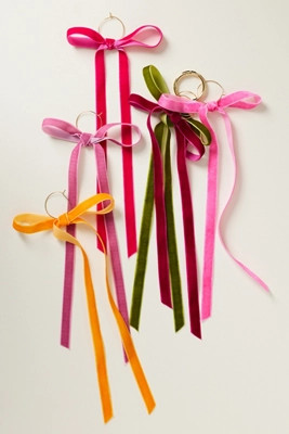 Velvet Bow Wine Charms, Set of 6 | Anthropologie (US)