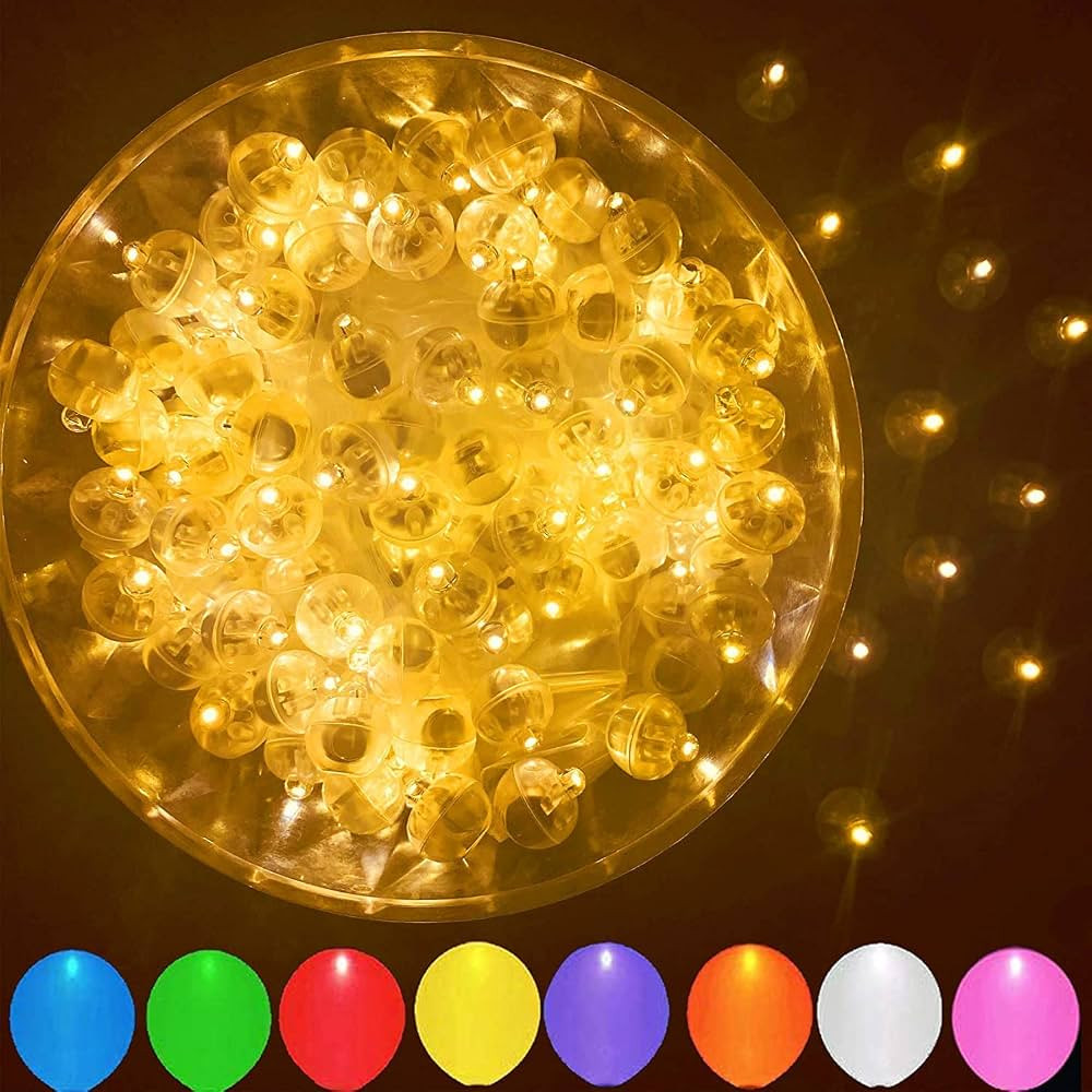 JJGoo 100Pcs LED Balloon Lights, Flash Waterproof Round Balls Light up for Balloon Paper Lantern ... | Amazon (US)