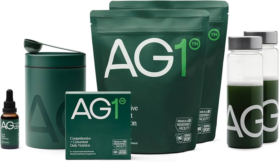 AG1 Greens Powder Supplement | Improve Gut Health | Multivitamin, Probiotic, Gluten Free, Vegan a... | Amazon (US)
