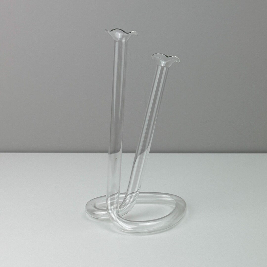 Vintage Propogation Bud Vase, Dual Tubular Stem, Infinity Loop Design, Sculptural Modern Minimali... | Etsy (US)