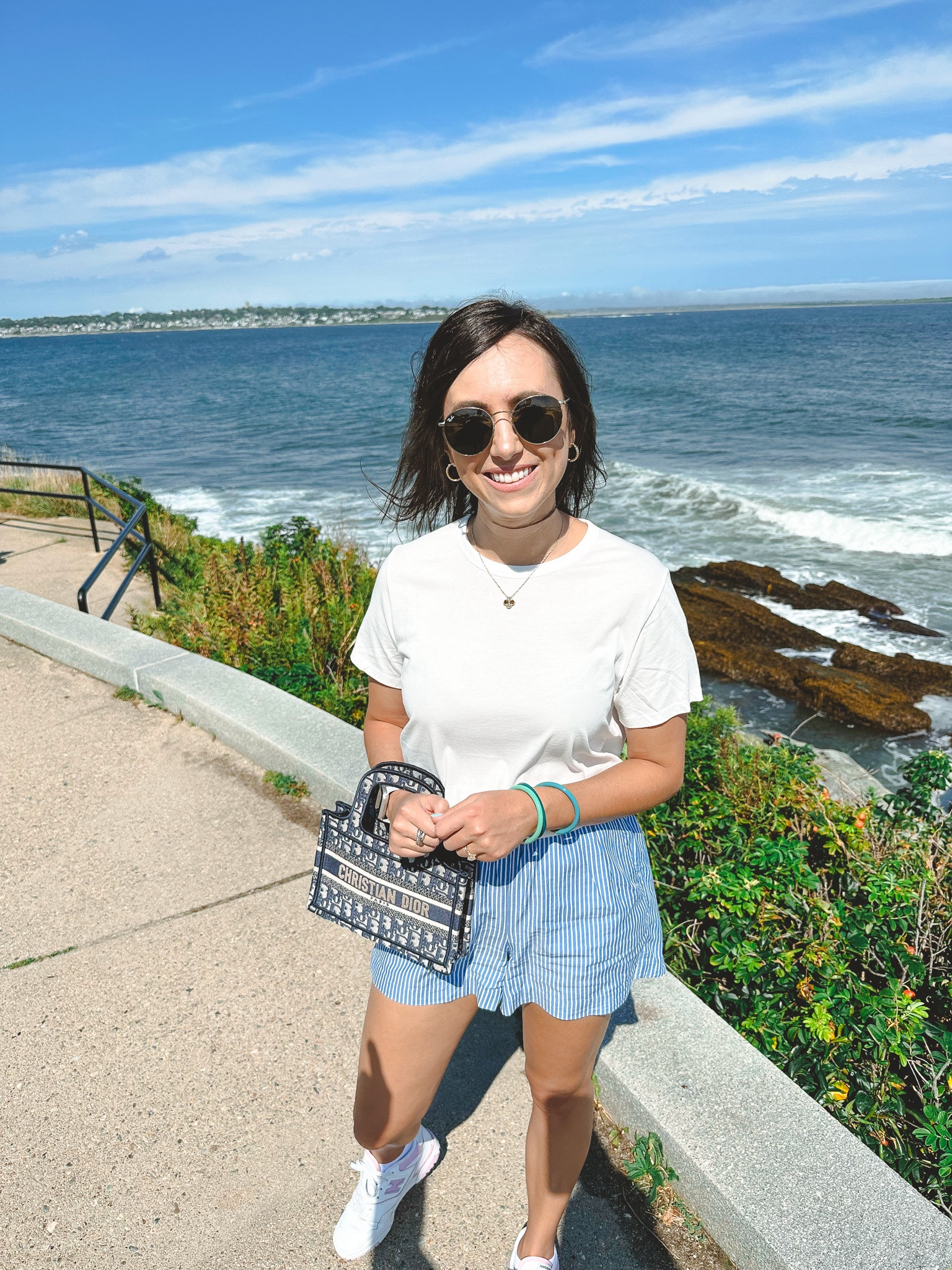 White tee (size small) with j crew stripe shorts (xs)
 
 

#LTKStyleTip #LTKSeasonal #LTKFindsUnder100