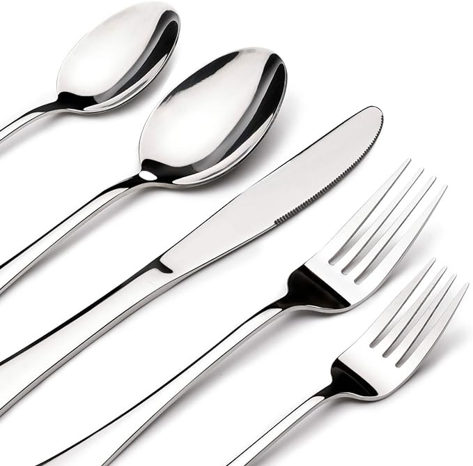 Silverware Set for 8, 40 Piece Heavy Duty Stainless Steel Flatware Utensils Cutlery Set Including... | Amazon (US)