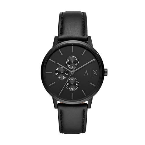 A|X Armani Exchange Multifunction Men's Watch, Black Leather Watches for Men | Amazon (US)