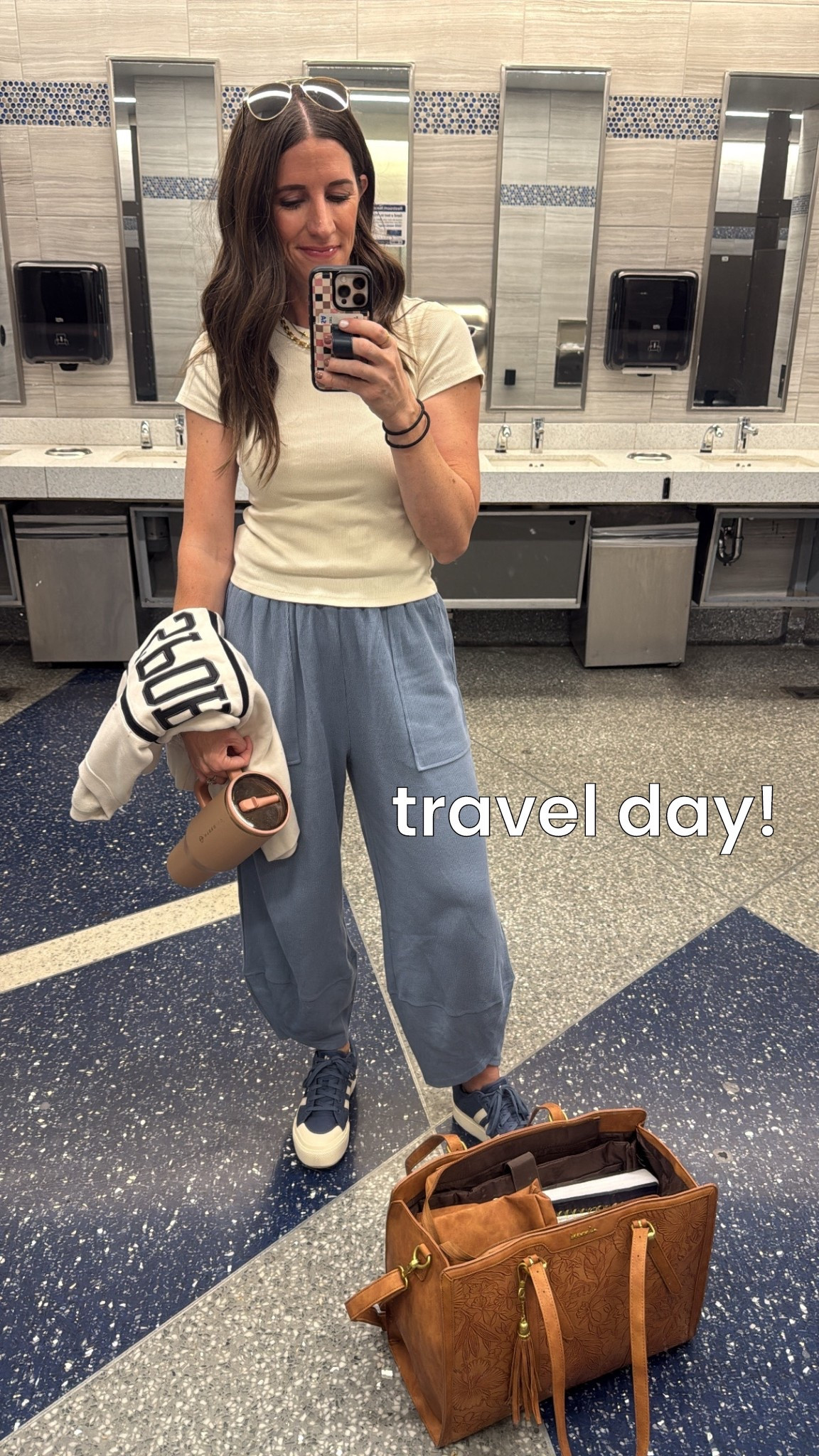 Bought these pants when I was panic shopping for my trip and so glad it did they are a 10, size down! I got an xs! 

Plus this bag fit literally everything in it- and has a place for your tumbler. 

Use code SHAREE on the phone case for a discount 🫶🏼

#LTKSeasonal #LTKOver40 #LTKStyleTip