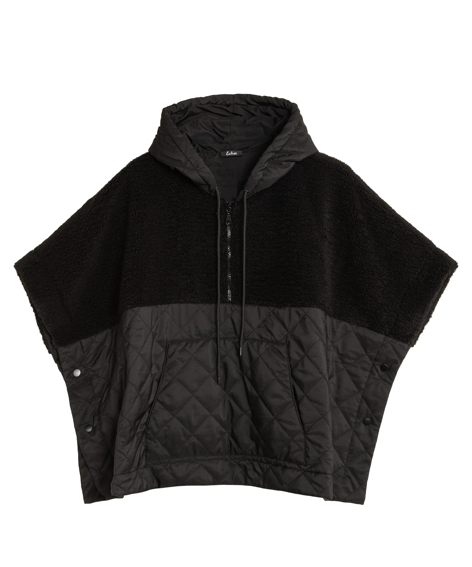 Combo Quilted Hooded Poncho | Echo New York