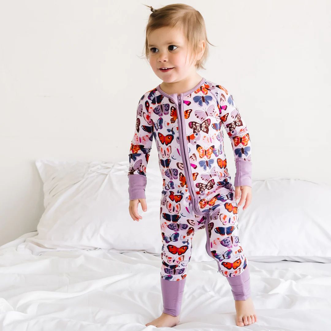 Butterfly Kisses Bamboo Viscose Zippy | Little Sleepies