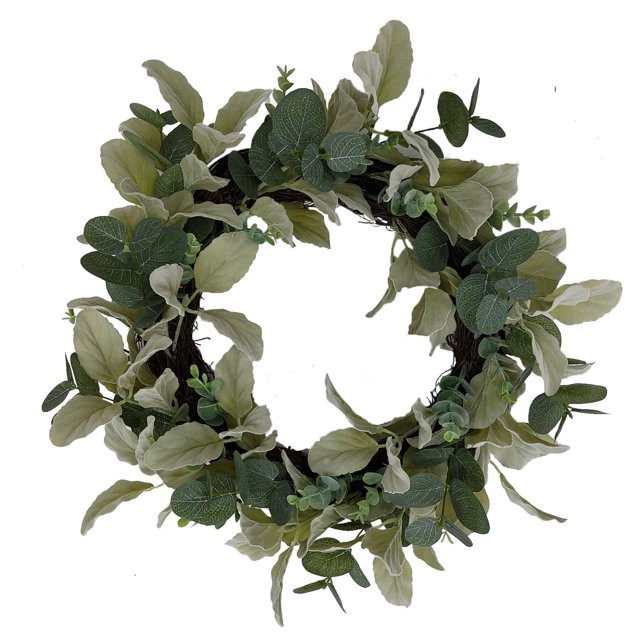 Mainstays 18in Indoor Artificial Evergreen Plant Wreath, Green Color. - Walmart.com | Walmart (US)