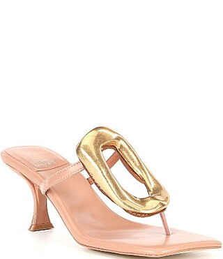 Jeffrey Campbell Linq Leather Ornamented Thong Sandals - 6.5 | Dillard's