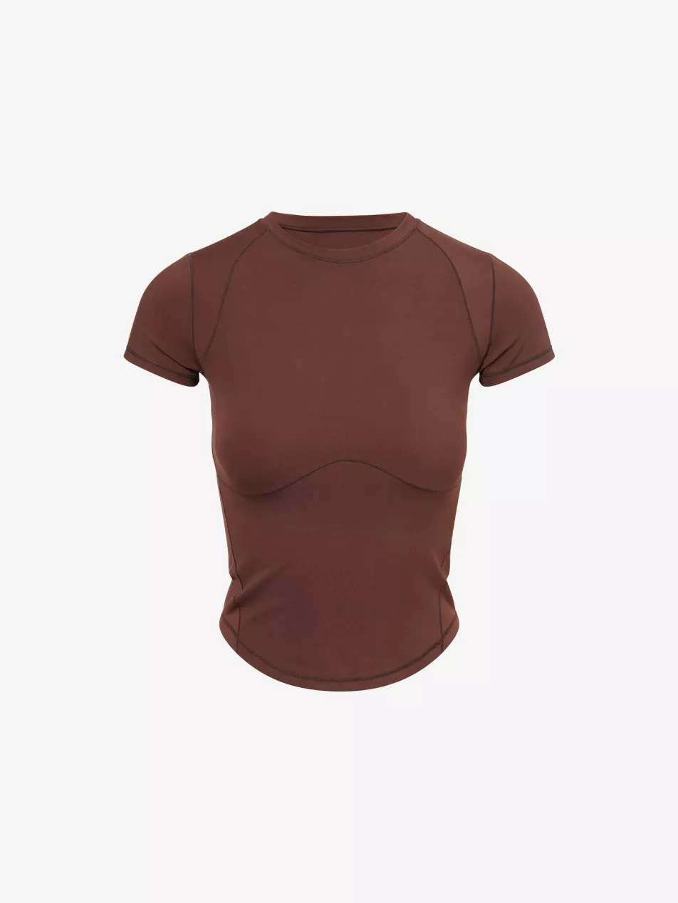 Ultimate Curved-Hem Stretch-Woven Top | Selfridges