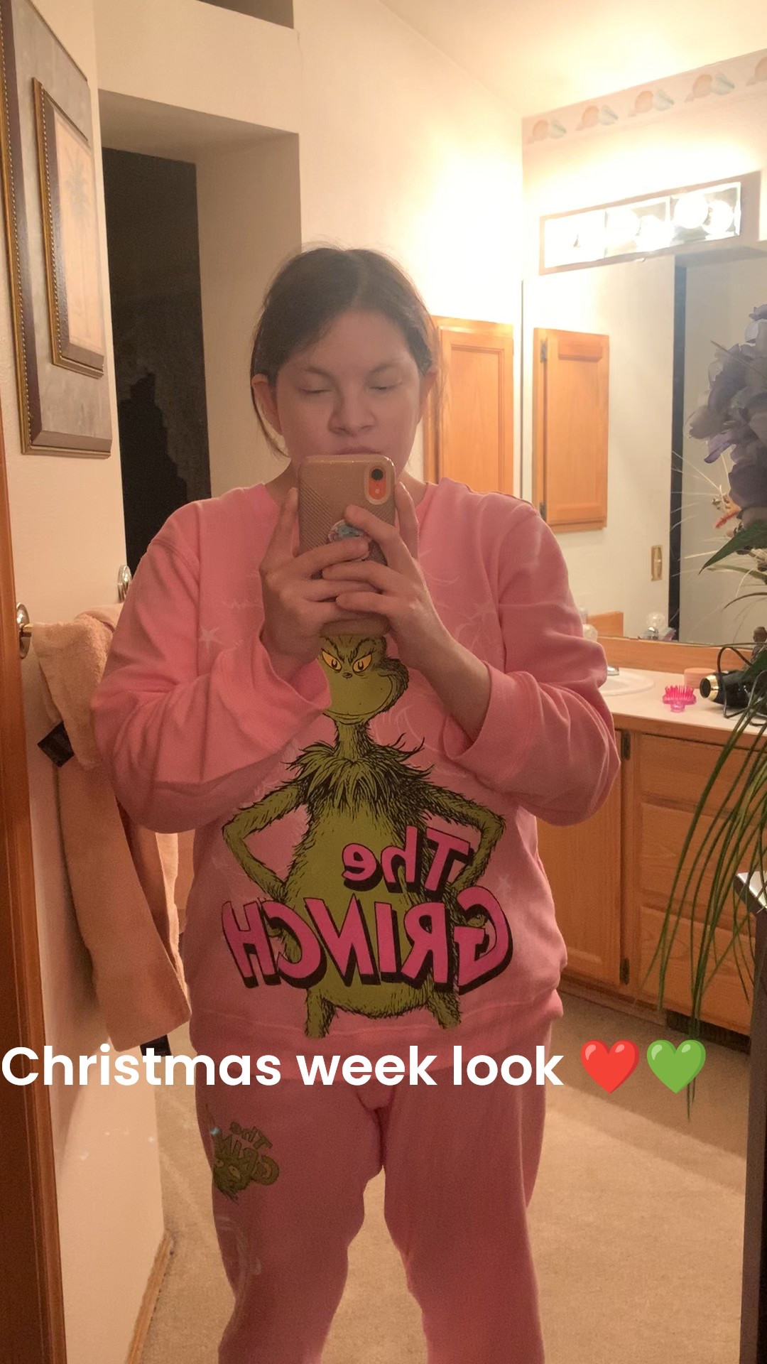 I forgot to share what I wore during Christmas week 🎄 🎅🏼 I wore a matching Grinch Sweatsuit. It included a Grinch Sweatshirt and Grinch Sweatpants. I also wore Pink Taffy Crocs. What did you wear? 

#LTKootd #LTKHoliday

#LTKSeasonal