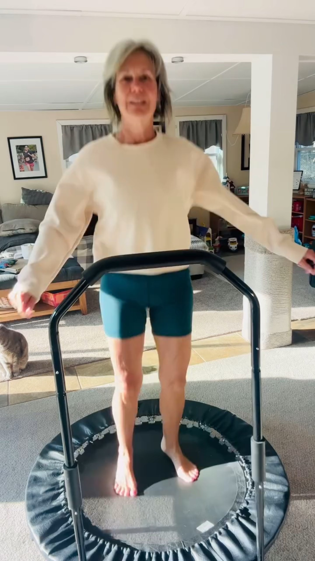 There’s no rhyme or reason for this post. I just wanted to say do what you love and be consistent. 

I love rebounding and do it almost every day. I also love to walk. Occasionally I throw in some kettlebell swings. 

But the most effective exercise is the one you actually do. Not the one everyone says you should do. 

I have done everything over the years. Running, Zumba, Spin classes, yoga, weight training, group fitness classes…they were all effective. 

The common denominator is that I made my ‘workout’ a priority. I got up early and got it in before I had to get the kids up and ready for school. 

Then it was getting up early to get it in before I went to work. 

There was a season in my life where I did group classes at night after work. 

Find out what you like to do and make it a regular part of your day. You don’t have to do the same exercise for the rest of your life. 

Seasons change and so do we. Right now I find rebounding is my thing. There is no pounding on my joints. I can get cardio, muscle building, and flexibility all covered in one workout. The risk of injury is low. There is no stress on my back or joints. I know rebounding will always be in season for me now. And I can mix in other forms of exercise whenever I feel like it. 

This is my current season. What’s yours? 

#fit #fitover50 #fitover40 #motivation #fitspo #goals #strength #rebounding #over40 #over50 #fabulous #weightlossmotivation #walkfit #walking #agewithoutapology #agingwithattitude #agingwell